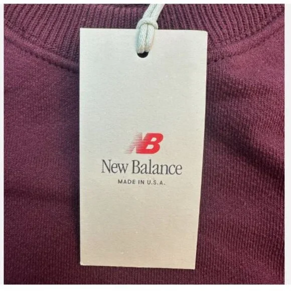 New Balance Men's MADE in USA Core Crewneck Sweatshirt MT21541NBY NB BURGUNDY